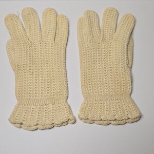 Vintage Knit Cream Gloves